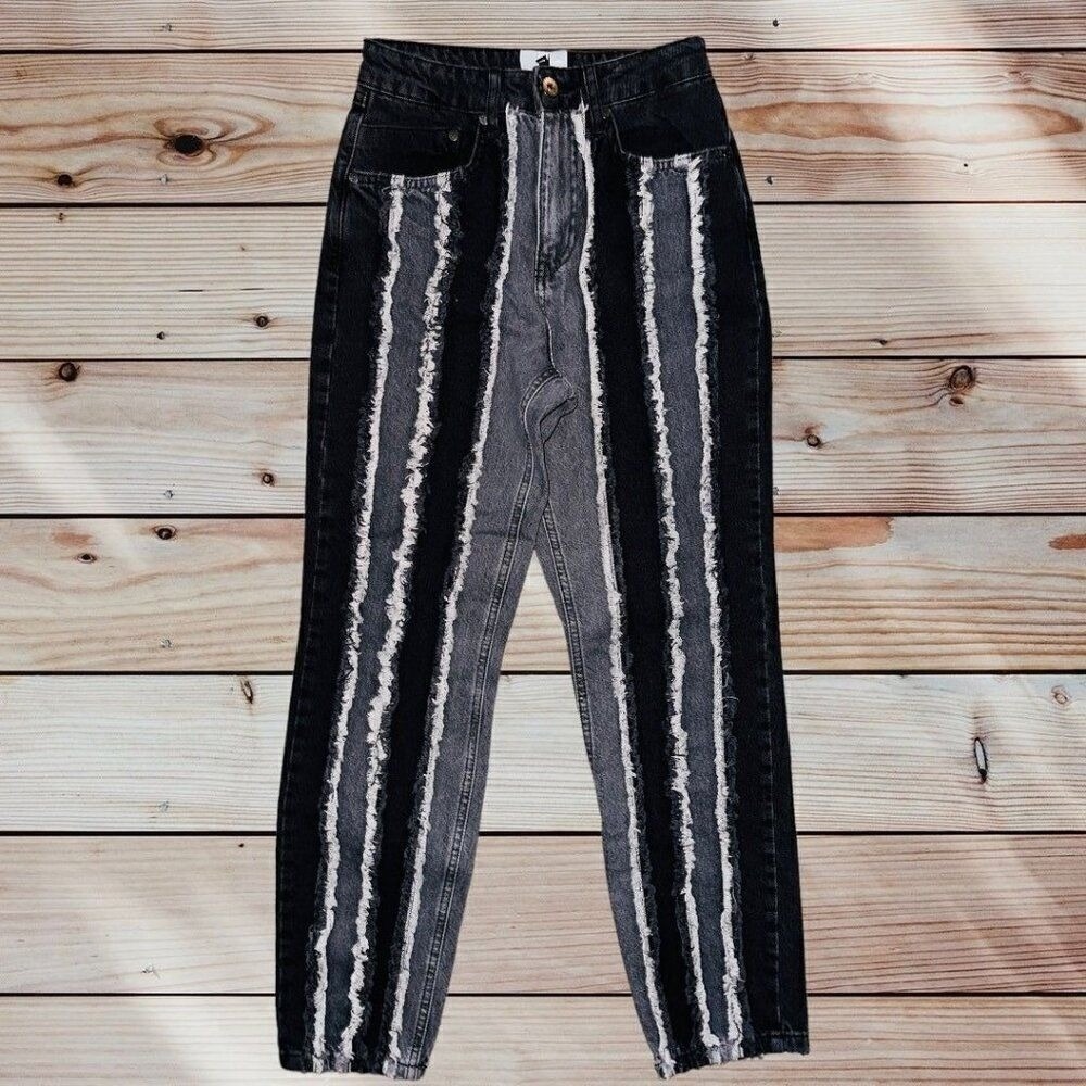 FP3 The Ragged Priest Charcoal Breacher Distress Denim Jeans free people NWT 26